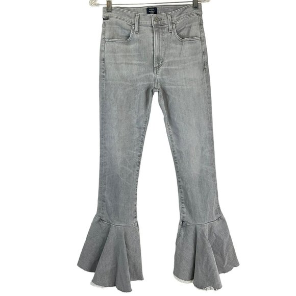 Citizens Of Humanity Denim - Citizens of Humanity Jeans Womens 27 Gray Drew Flounce High Rise Crop $258 Nwt